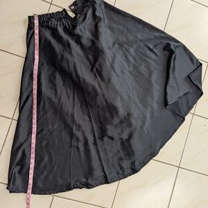 Black Women's Satin A-Line Skirt